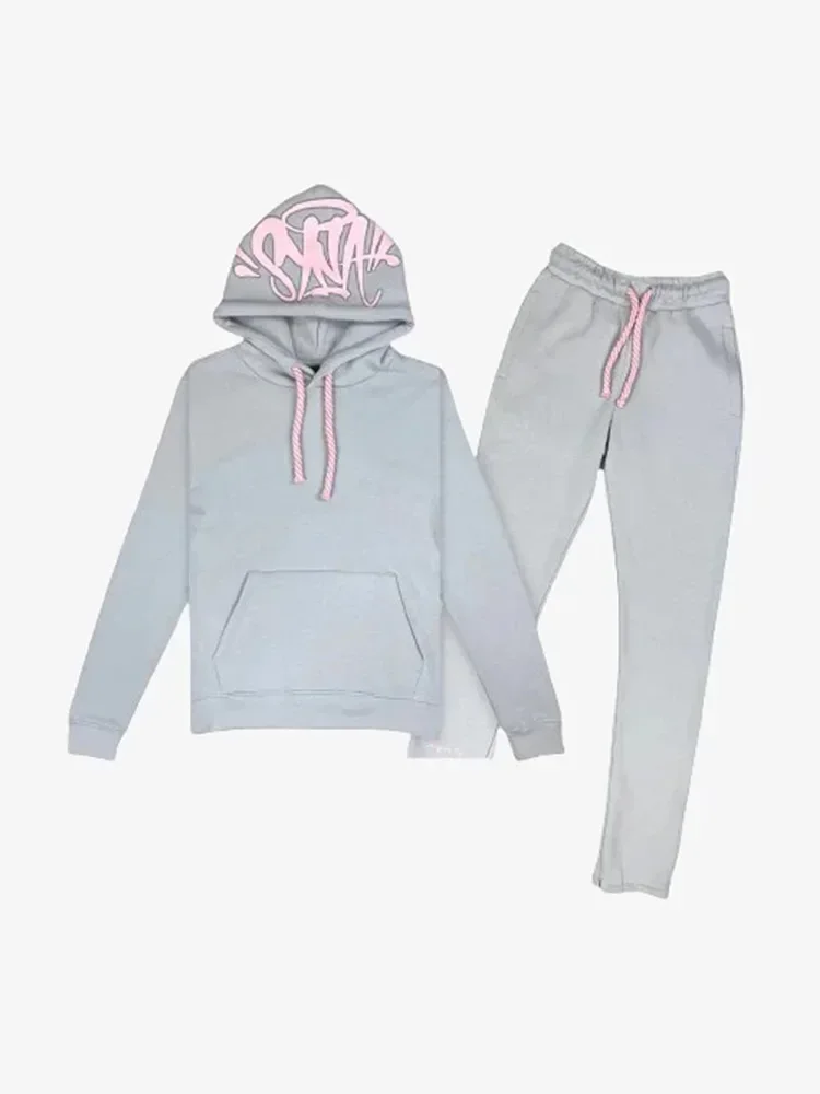 Y2k Street Men Hoodies Straight Pants 2 Piece Set Hip Hop Sports Hooded Pullover Trousers Casual Loose Cotton Printed Tracksuit sports suit tracksuit set sports set outdoor suit set