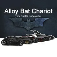 1:64 6 Pcs/Set Alloy Car Models Toy Bat Chariot American Movie First To 6th Generation Bat Chariot Metal Cars For Children Gifts 2