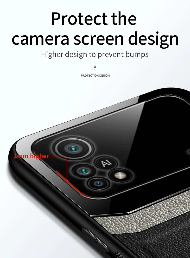 KEYSION Moda Custodia Antiurto per POCO X4 Pro 5G PU Pelle Specchio Vetro Molle Del Silicone Del Telefono Della Copertura Posteriore per Xiaomi POC_voghion.com