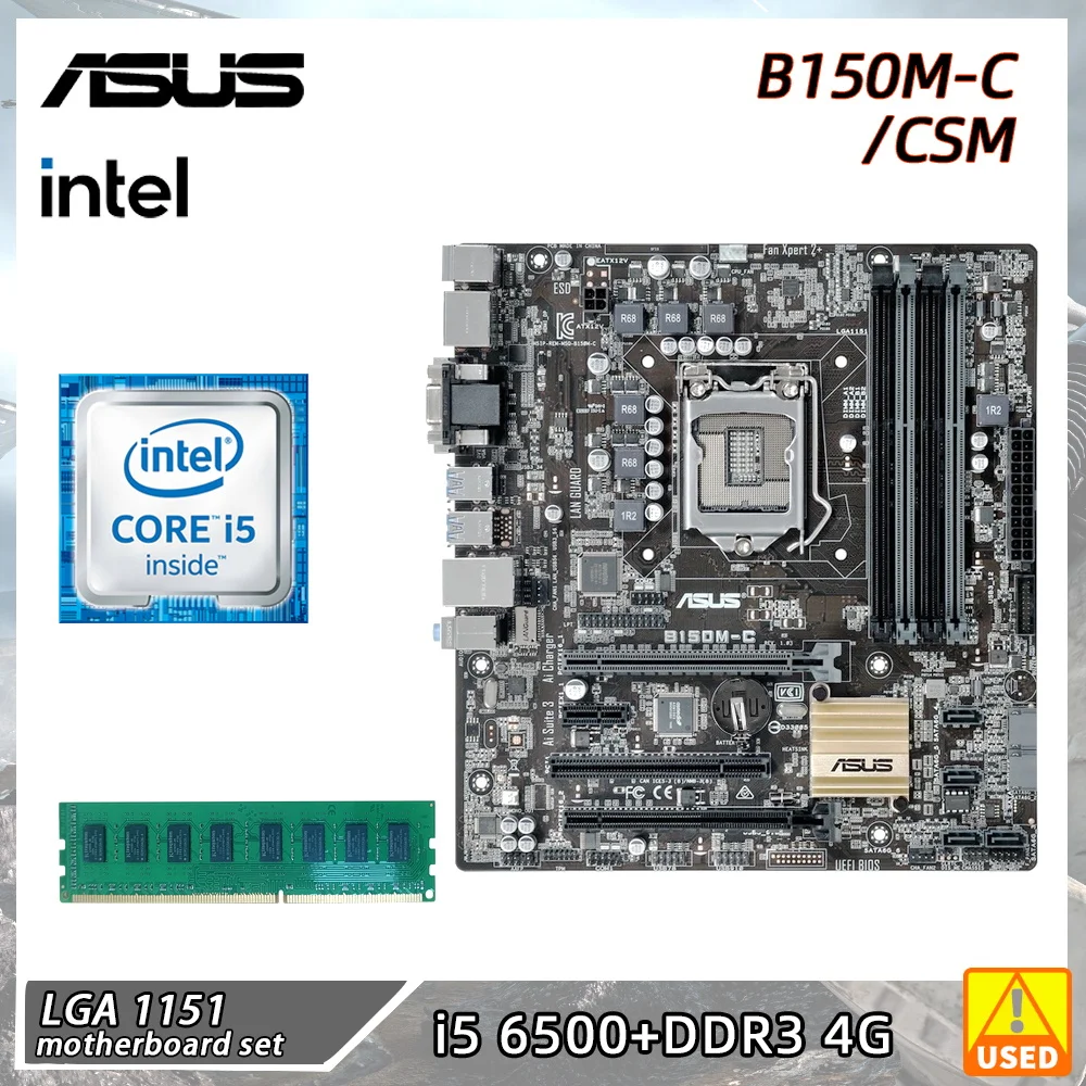 ASUSB150MCCSMI56500MotherboardKitLAG1151DDR4IntelB150B150M