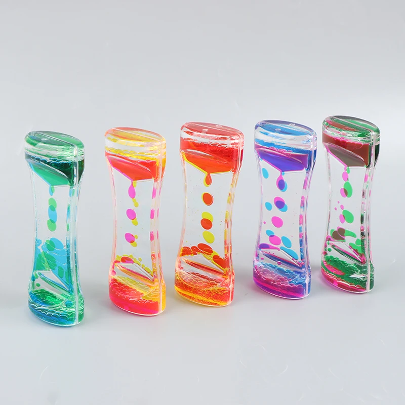 Double Color Sand Hourglasses Liquid Anxiety Relief Liquid Motion Bubble Timer sand timer liquid hourglass timer