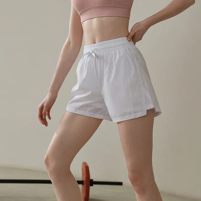 Trunks Women's Spring Summer Anti-exposure Drawstring Three-quarter Length Professional Running Fitness Yoga Training Pants
