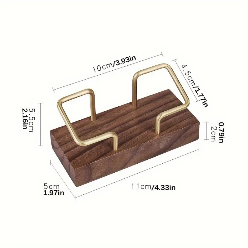 1Pc Card Storage Business Card Holder Tabletop Shelf Cards Display Stand Metal Wooden Holder Home Office Supply