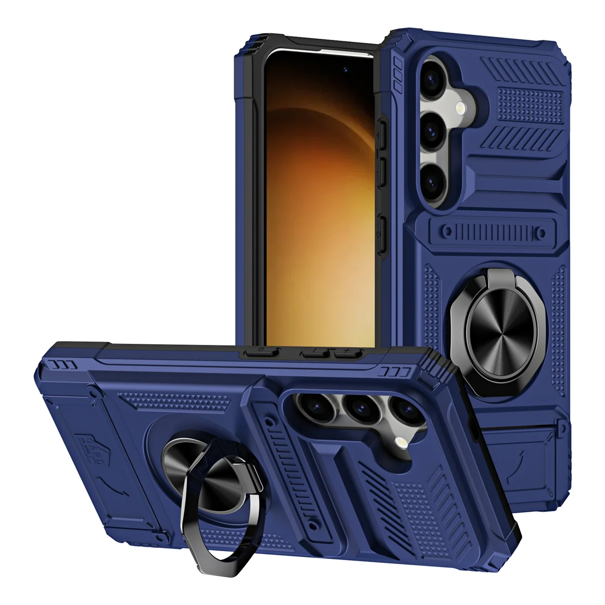 Wallet Card Holder Phone Case with Rotatable Ring Kickstand