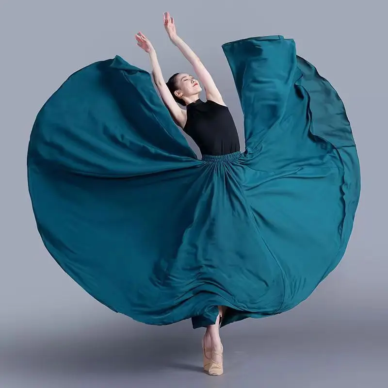 Ballet Dance Skirt Women 720 Degree Long Chiffon Skirt Dancer Practice Wear Professional Stage Dance