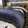 White Egyptian Cotton Bedding Sets Queen King Size Embroidery Duvet Cover Flat/Fitted Sheet Bed Linen Hotel Style Home Textiles 2