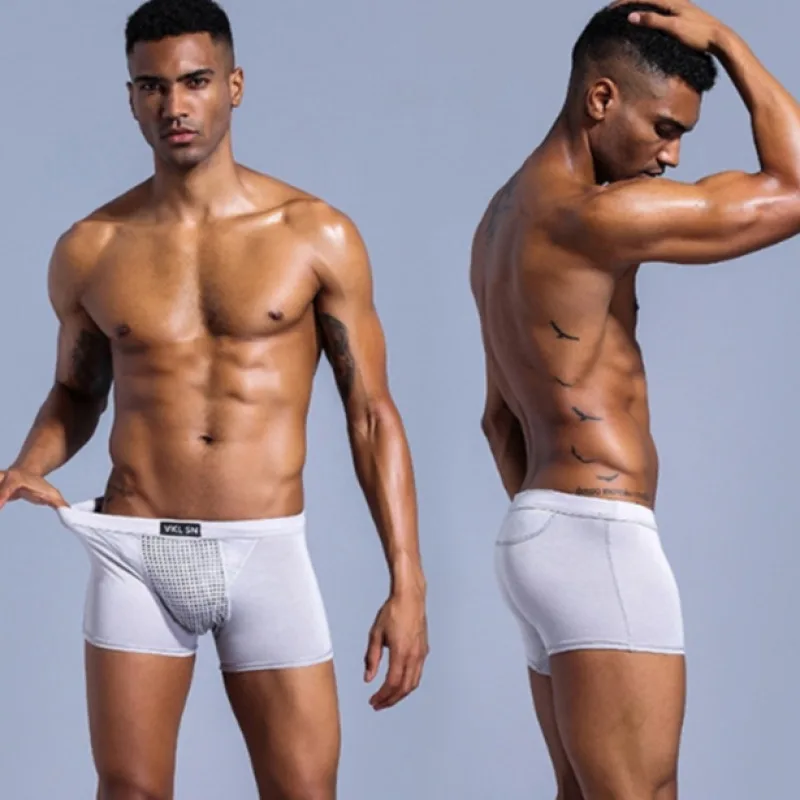 Panties Men Underwear Cotton Shorts Boxers Breathable Sexy Underwear British Magnetic Therapy Boxer Size L-5XL 1 Pcs