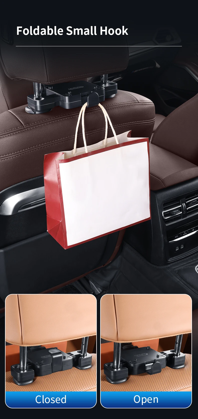 Leather Car Seat Headrest Cushion Multi-Function Memory Foam Car Neck Pillow Adj