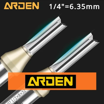Arden 1/4 CNC 목공 도구 TCT 트리밍 스트레이트 엔드 밀 커터, MDF 합판 칩보드 슬롯용 텅스텐 스틸 라우터 비트