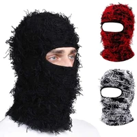 Balaclava Distressed Knitted Full Face Ski Mask for Men Women Beanies Hats Skullies Camouflage Winter Warm Bonnet Windproof Hats 1