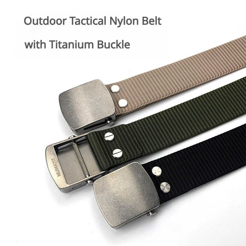 3.8cm Men's Outdoor Tactical Nylon Belt Titanium Roller Buckle Non-allergic Infinite Adjustment Buckle Multiple Colors Belts