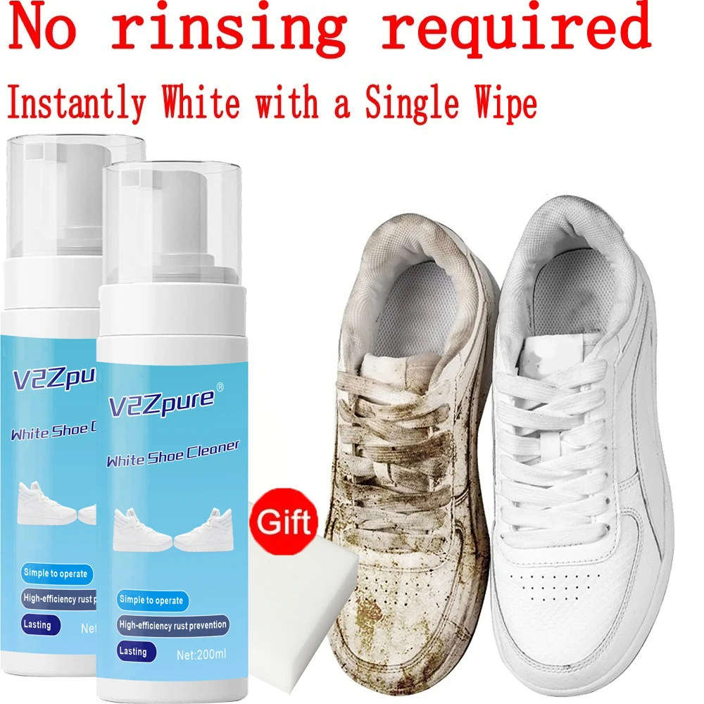 White Shoe Cleaner Whitening Polish Foam Quick Stain Remover for Sofa, Leather, White Shoes, Fabrics, Shoe Stain Removal Agent