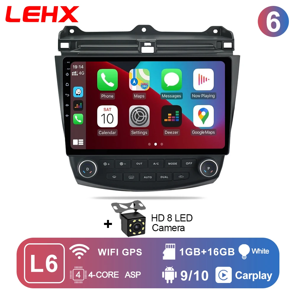 best car multimedia player LEHX Pro 4G+WIFI 10.1 inch 2 din Android 10 Car Radio Multimedia Player For Honda ACCORD 7 2003-2007 Autoradio Carplay dvd GPS best dvd player for car headrest Car Multimedia Players