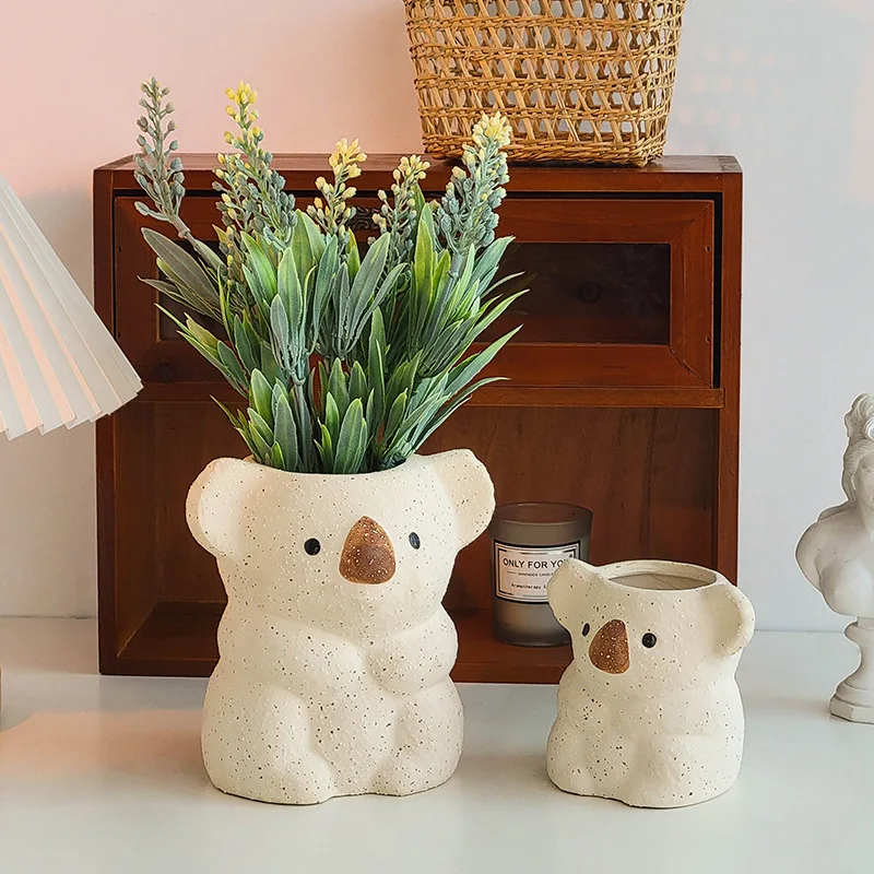 

Creative European Style Flower Pot Decoration Cartoon Animal Koala Home Decoration Ceramic Flower Pot Succulent Plant Flower Pot