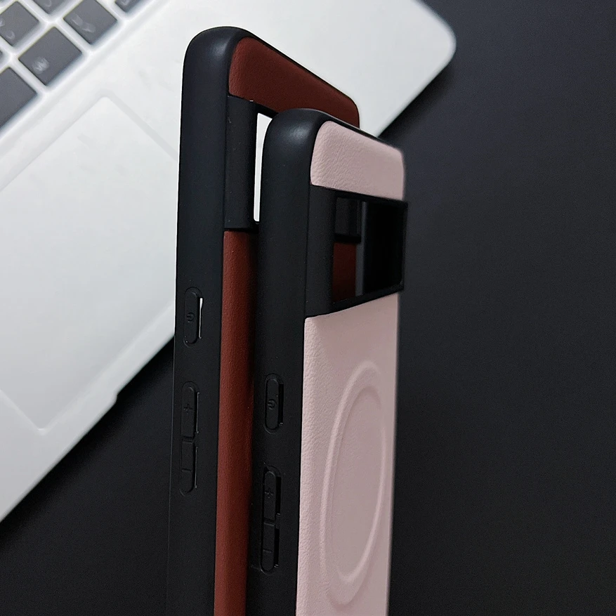 Leather MagSafe-Compatible Shockproof Phone Case with Magnetic Charging
