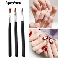 3/5PCS Acrylic Nail Brushes Set For Acrylic Powder Nail Glue Acrylic Application/Extension/Carving Nail Professional Brushes 15/ 2