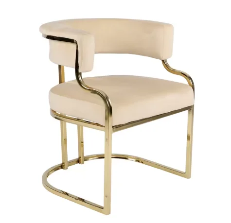 Factory Cafe Metal Dine Armchair Restaurant Chair Modern Dining Room Furniture Velvet Fabric Dining Chairs