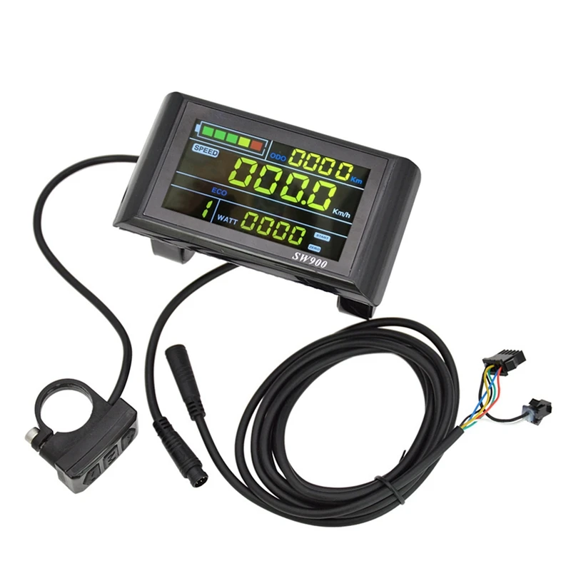 

SW900 LCD Display Meter Control Panel 24 36 48V 52V 60V Electric Scooter 5 Pins Plug Riding Speed Time Power Display.