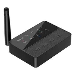Wireless Audio Adapter with aptX HD/LL and 3.5mm AUX RCA Connectivity - V5.3 (Black)