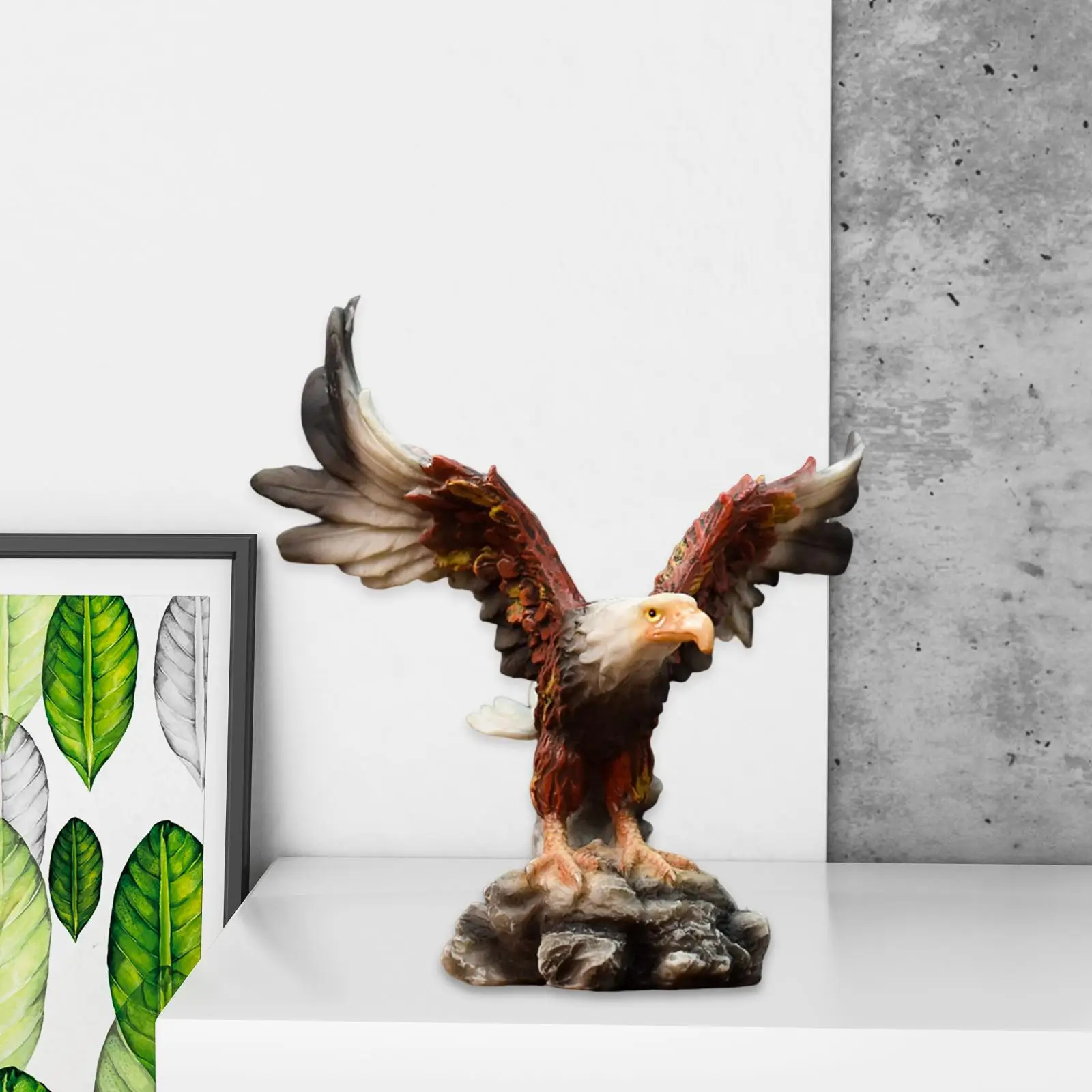 Modern Lucky Eagle Figurines Resin Statue Collectible Artwork Sculpture Crafts for Hallway Shelf Tabletop Bookcase Decoration