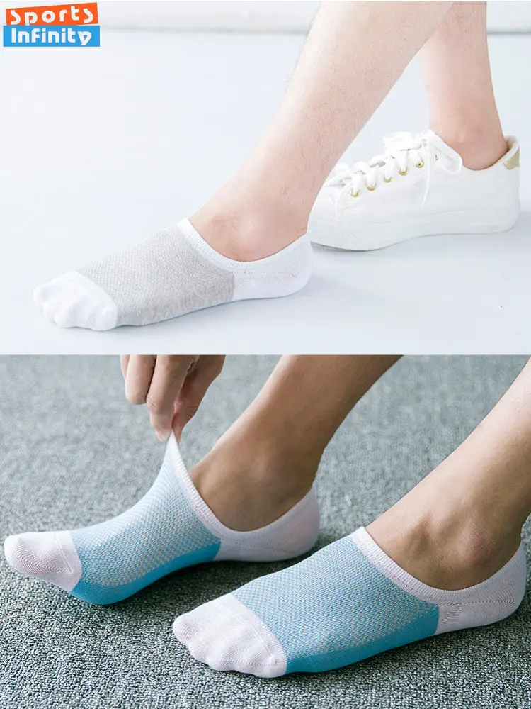 

Носки мужские короткие сетчатые, дышащие хлопковые тонкие, невидимые, для бега и занятий спортом, повседневные спортивные Нескользящие, 1 пара, летние