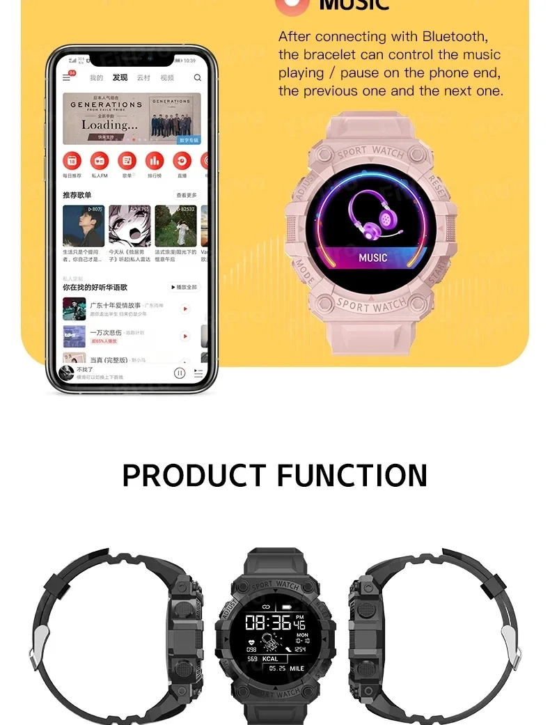 FD68 Smart Watches Real Step Count Men Women Smartwatch True Pedometer Fitness Bracelet Connected Sport Watches for IOS Android