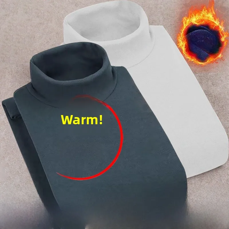 Half turtleneck [solid color] dark gray + white