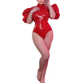Shiny Puff Sleeve Bodysuit 3