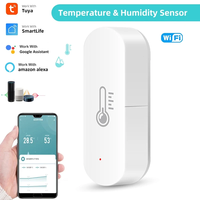 WiFi Temperature Humidity Sensor Indoor Thermometer Hygrometer Smart