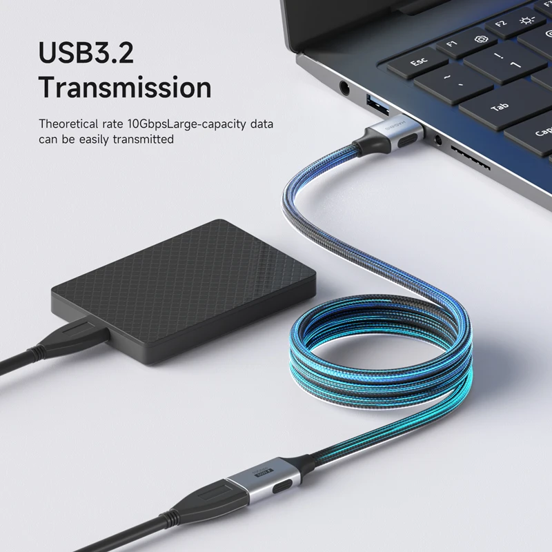 Hagibis USB Extension Cable USB 3.2 Male to Female Braided High Speed Extender Cord for Keyboard Mouse Printer Flash Drive PC