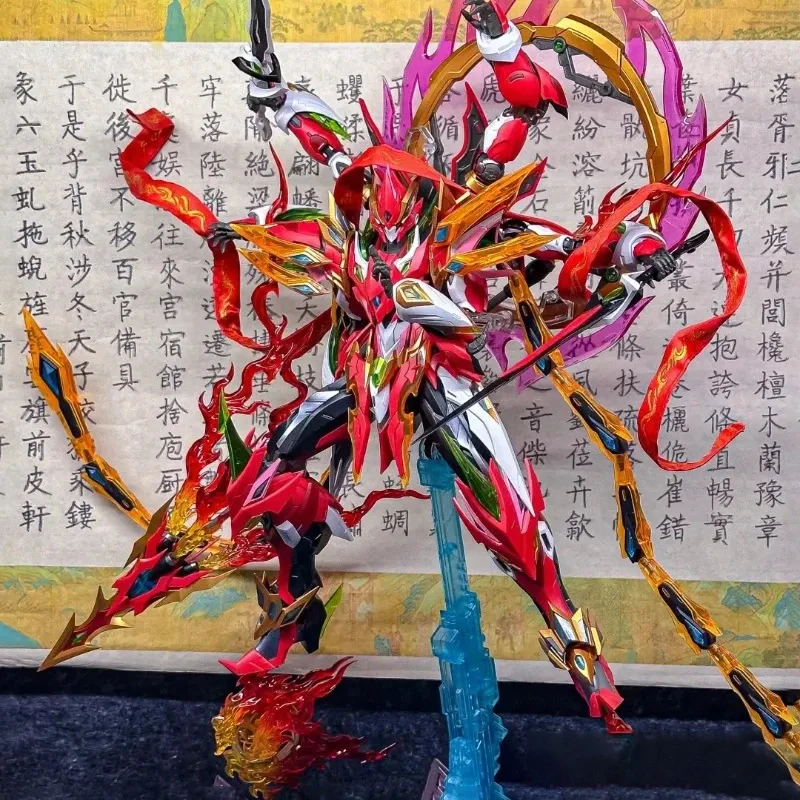 New Motor Nuclear Nezha Six-Armed Mecha With Lotus Base Alloy Skeleton Assembly Model Kit Action Figures Trendy Toy Ideal Gift