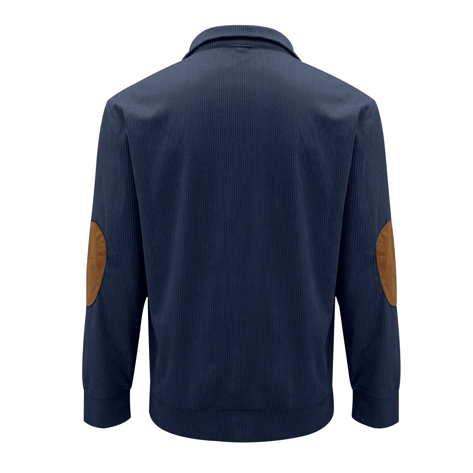 Jersey acanalado de Color de contraste para hombre, sudadera de manga larga con cuello alto y botones, ropa informal de uso diario, para acampar y viajar