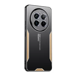 Luxurious Metal Frosting Seismic Protection Case for Realme V25 (Gold)