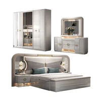 Meubles de chambre à coucher en cuir modernes avec fonction de Massage, ensembles de chambre à coucher, meubles de chambre à coucher de luxe King Size 6