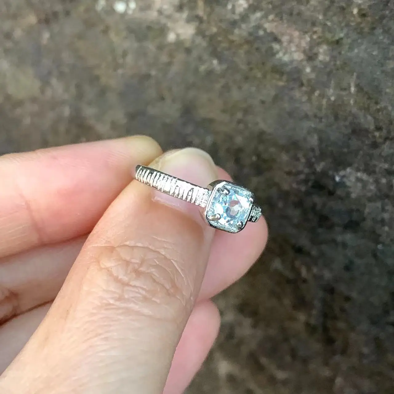 MM Natural Blue Topaz Ring Adjustable Female Ring Jewelry for Women Gift Wholesale High Quality Vintage Fine