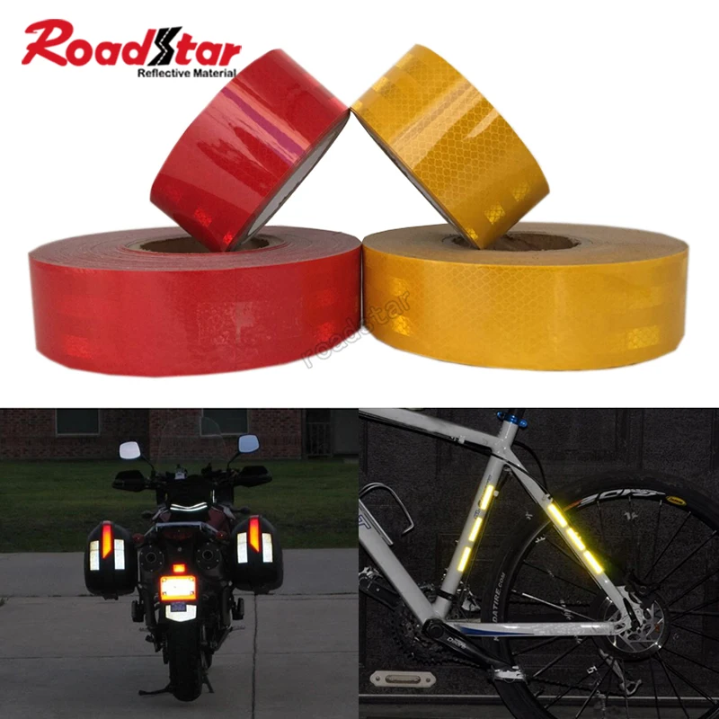 Roadstar 5CMx5M Safety Warning Conspicuity Reflective Tape Strip Sticker Car Decals Decoration car reflective tape sticker safety mark car styling self adhesive warning tape motorcycle bicycle film decoration tool