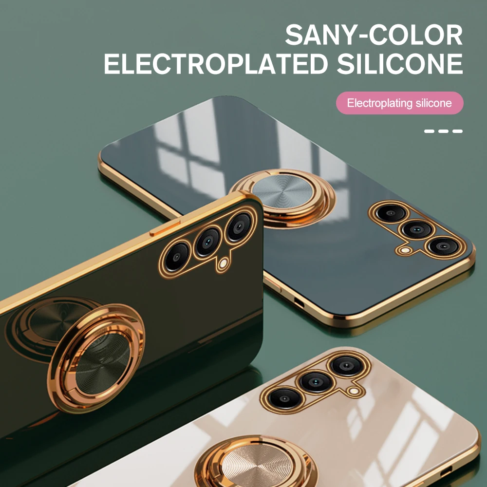 Plating Magnetic suction Case For Samsung Galaxy A15 A25 A54 5G 4G Full Lens Protect Cover Samsun A 15 25 54 Ring Holder_voghion.com