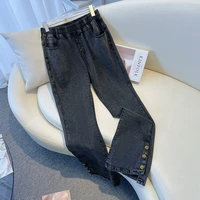 Plus Size 7XL 160kg Autumn Women Jeans Elastic Wasit Wide Leg Jeans for Woman Pants Big size Jeans Oversized Women Clothes