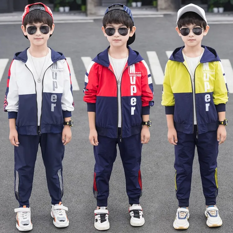 

Kids Boy Girl Casual Hooded Clothes Boys Clothing Set New Fashion Spring Autumn Outfit Baby Boy Sets 4 5 6 7 8 9 10 12Years