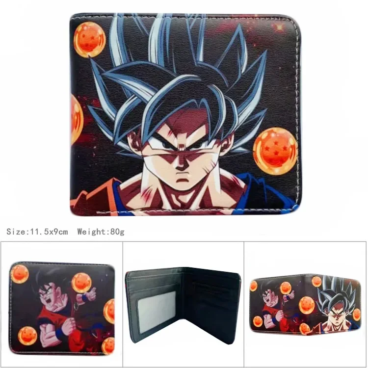 ドラゴンボールショート財布悟空ベジータ革折り財布ポータブル漫画