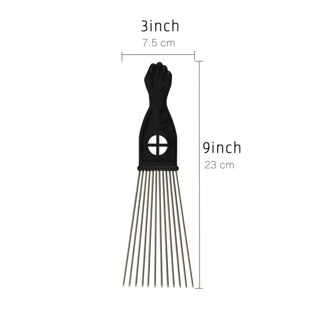 Black Metal African American Pick Comb Hair Combs Hair Comb for Hairdressing Styling Tool Salon Barber Shop 4
