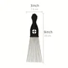Black Metal African American Pick Comb Hair Combs Hair Comb for Hairdressing Styling Tool Salon Barber Shop 4
