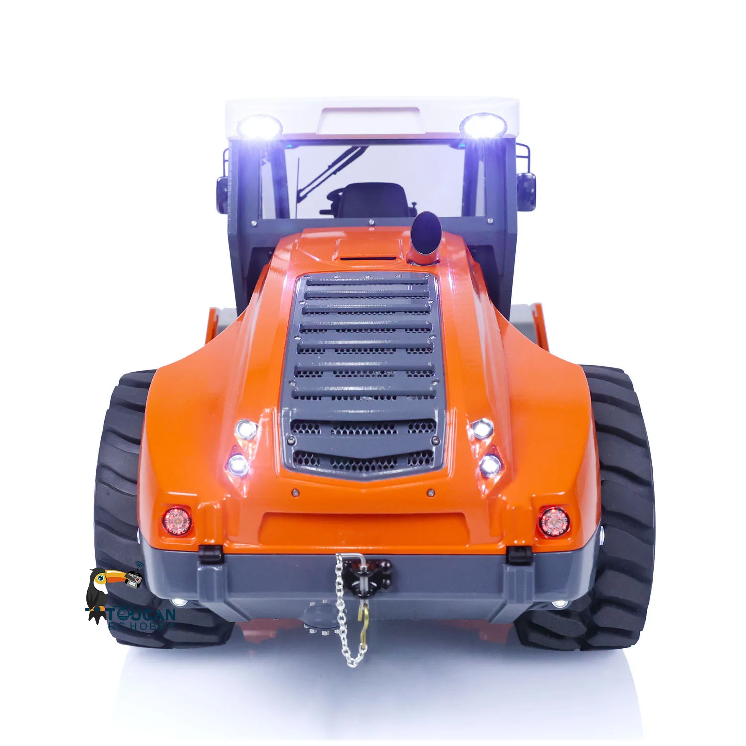 Toys LESU 1/14 Metal RC Hydraulic Road Roller Aoue-H13i TOUCAN Painted Orange Finished Remote Control Truck Model THZH1563 4