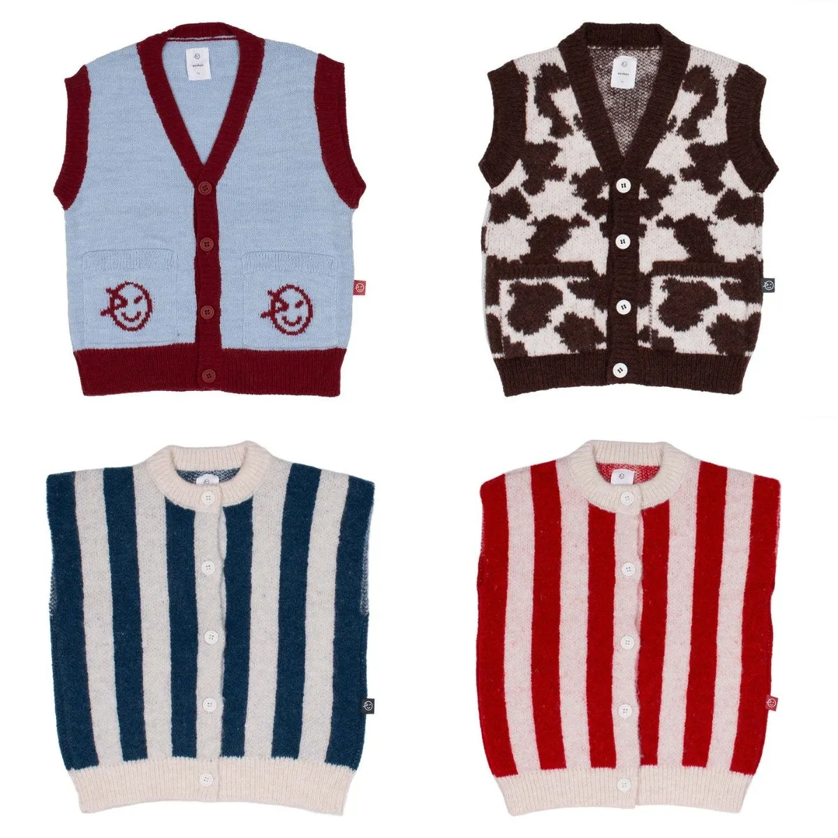 Pants in stock wyn autumn/winter color blocked knitted sweater vest with fleece pants