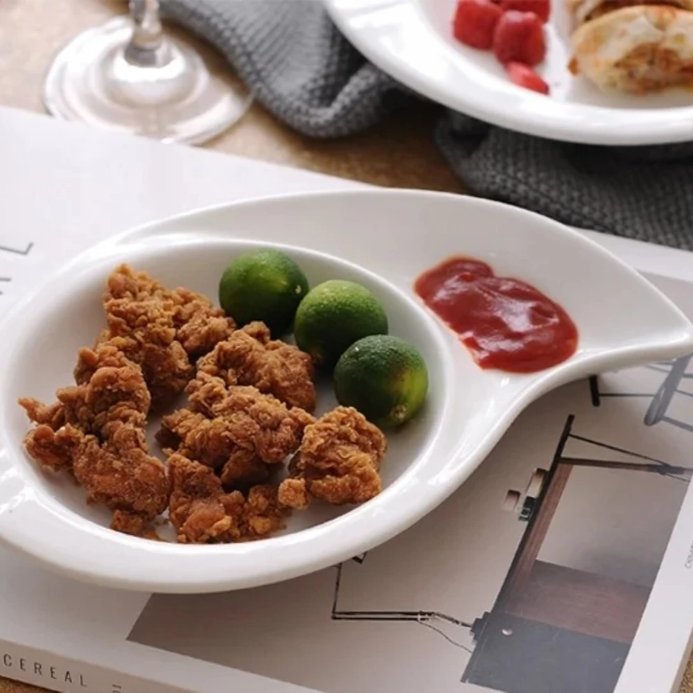Irregular Shape Ceramics Dinner Plate Assorted Porcelain Box Off Dessert Serving Dish Tableware for Salad Biscuits and Ice Cream