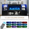 Fireplace TV Stand with 36” Electric Fireplace, 70” TV Console Stand for TVs Up to 80", LED Light Entertainment Center 3