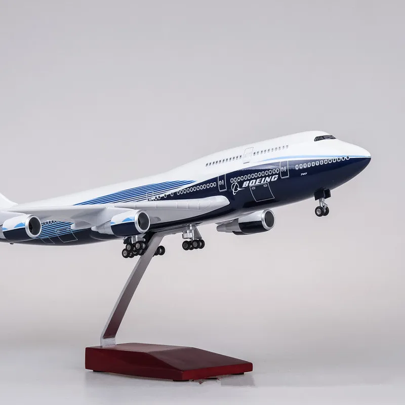 

47cm 1:150 Scale Diecast Model Civil Airliner Prototype Aircraft Boeing B747 Resin Airplane With Light Decoration Display Gifts