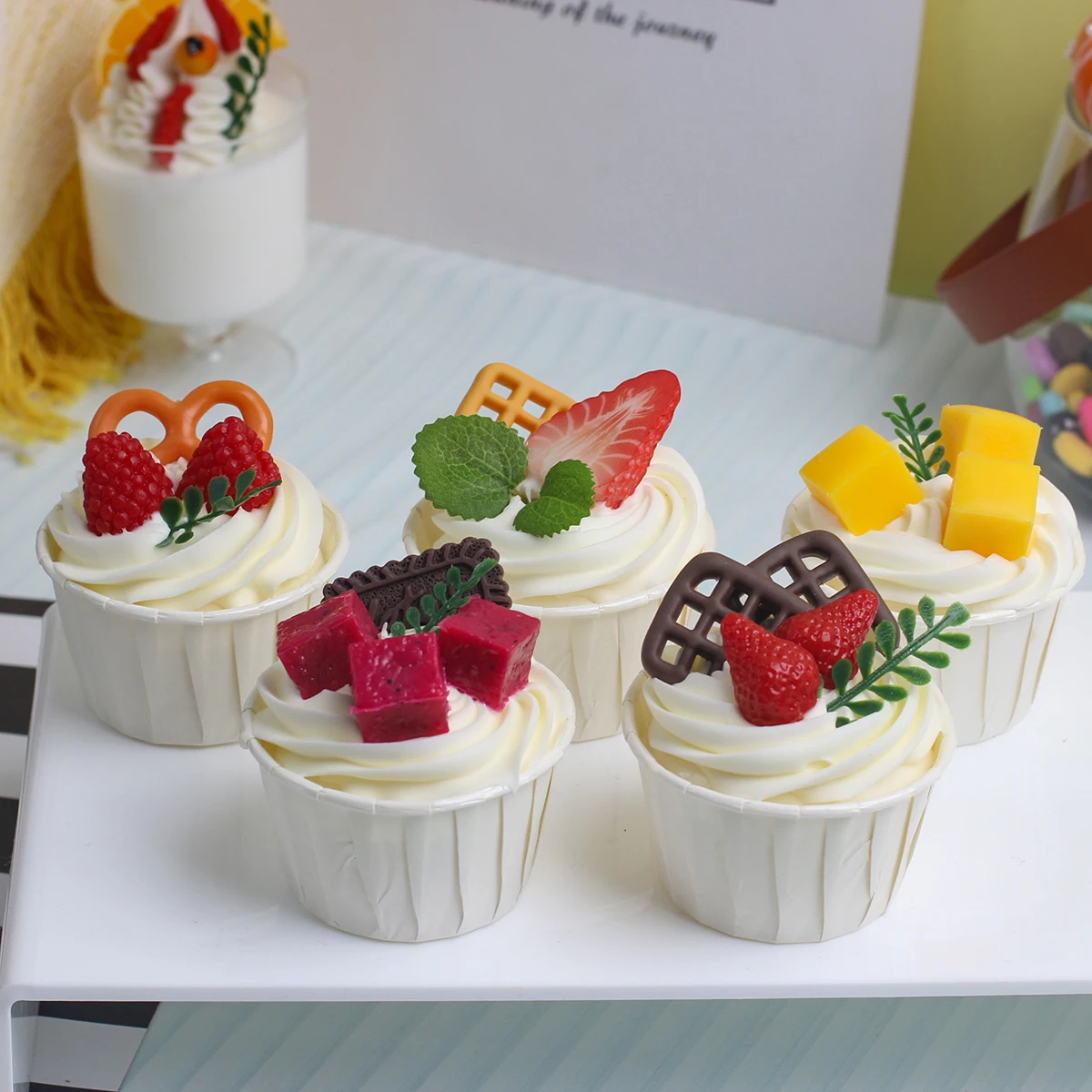 Artificial Fruit Cake Dessert Wedding Party Decoration Cake Decoration Photography Professional Food Simulation Model QTG10