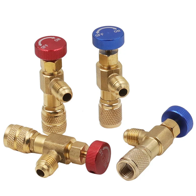 Liquid Safety Valve R410A R22 Air Conditioning Refrigerant 1/4 "Safety Adapter Air Conditioning Repair And Fluoride refrigeration safety valve