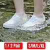 1 Pair Waterproof Rain Shoes Covers Silicone Outdoor Non-slip Rain Boot Overshoes Walking Reusable Shoe Cover S/M/L/XL Large 1